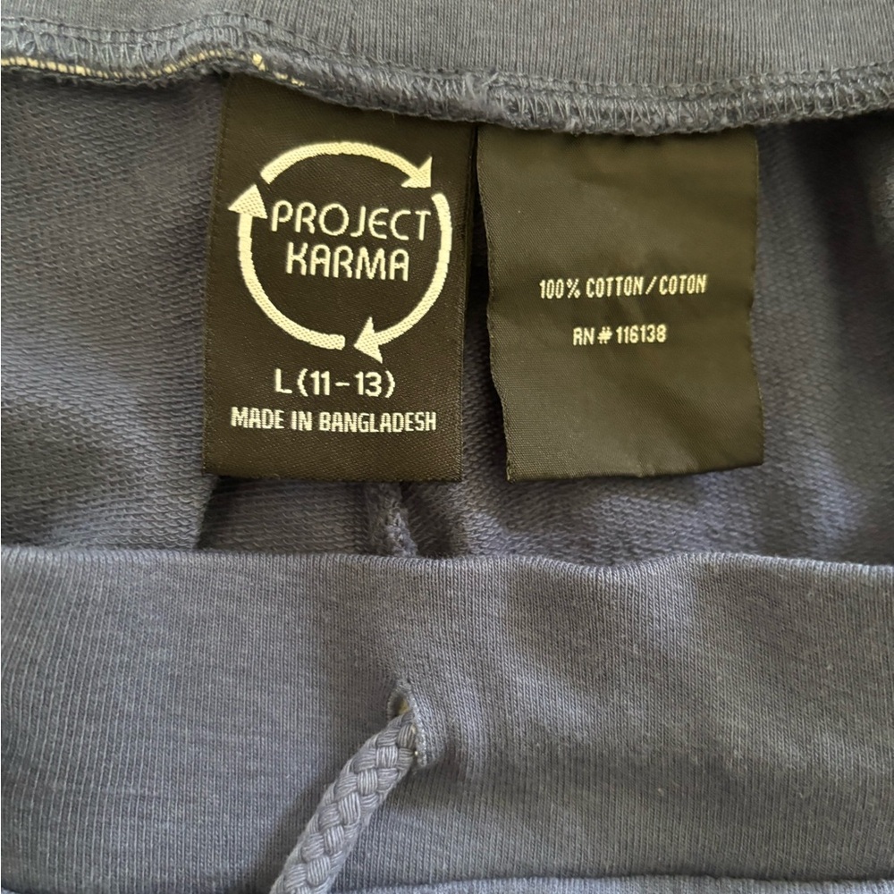 Project Karma Sweatsuit Women’s Large 11-13 Juniors Blue I DON’T SWEAT I GLOW - Picture 8 of 10